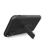 Wholesale Apple iPhone XS / X Cabin Carbon Style Stand Case (Black)